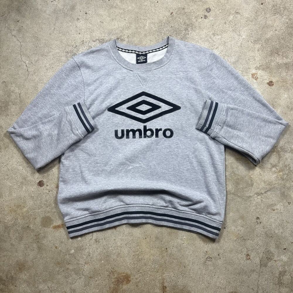 Grey Umbro Football Soccer Crewneck Sweatshirt Size L